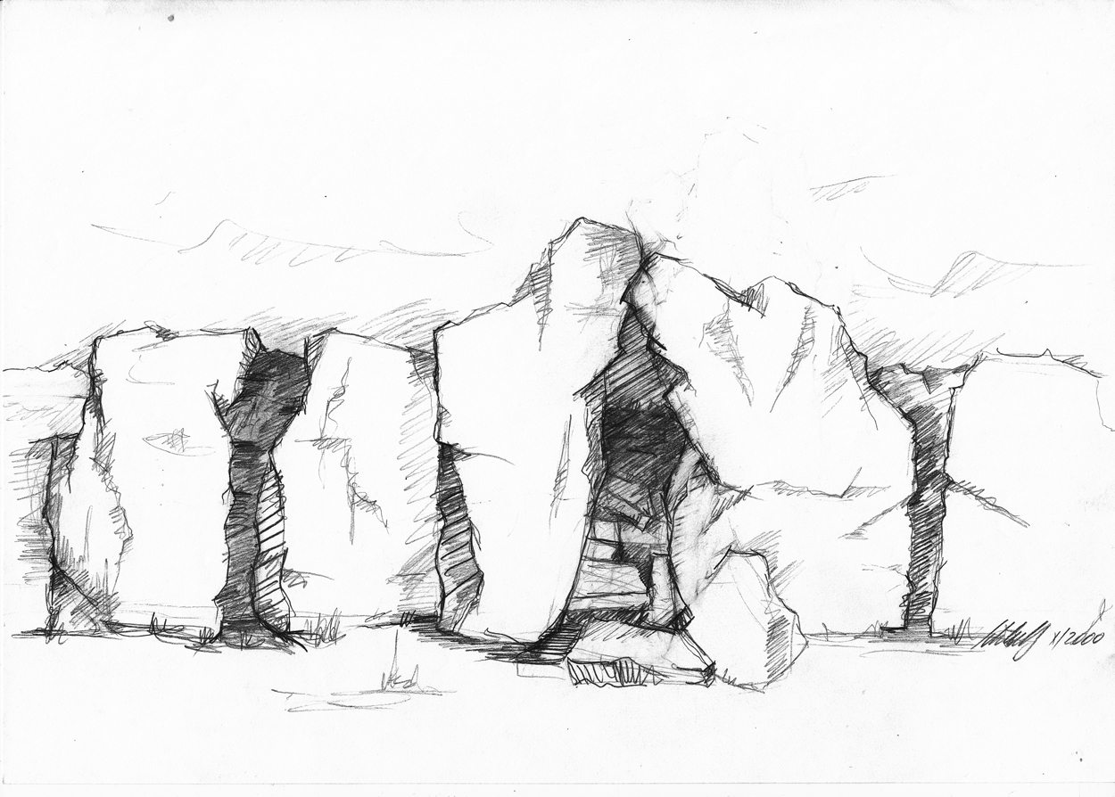 Entwurfsskizze Felsenlandschaft 2000